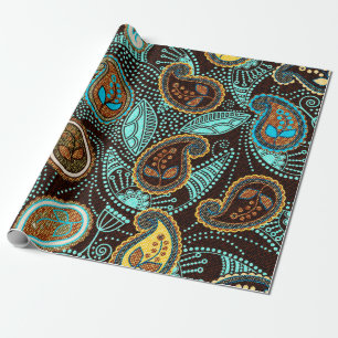 Paisley naadloos patroon, jeans textuureffect  cadeaupapier