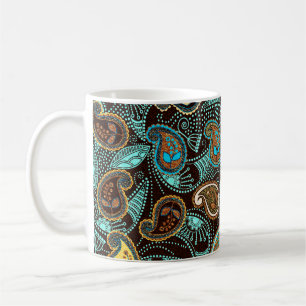 Paisley naadloos patroon, jeans textuureffect koffiemok