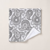 Paisley noir et blanc (Gant de toilette)