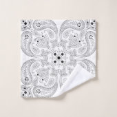 Paisley noir et blanc (Gant de toilette)