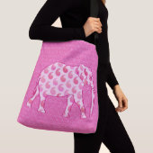 Paisley-olifant - ijsroze en fuchsia crossbody tas (Dichtbij)