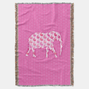 Paisley-olifant - ijsroze en fuchsia deken