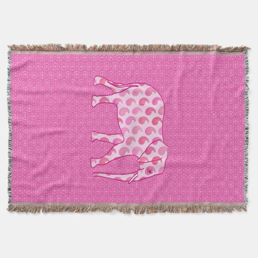 Paisley-olifant - ijsroze en fuchsia deken (Voorkant)
