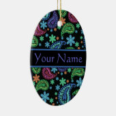 Paisley op Black Keramisch Ornament (Rechts)