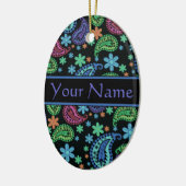 Paisley op Black Keramisch Ornament (Links)