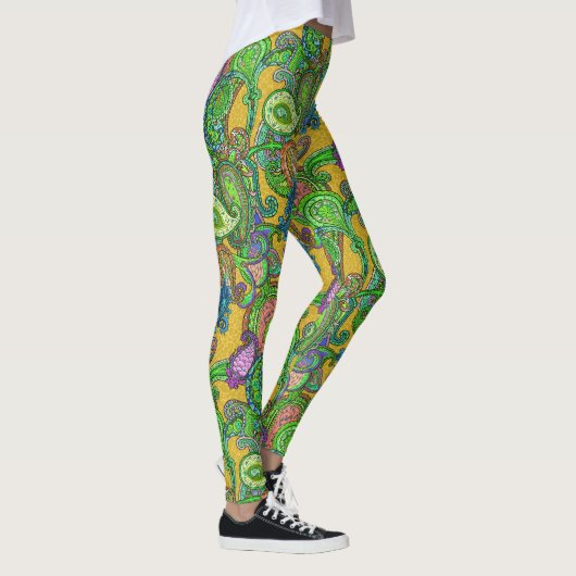 Paisley op Karamel Leggings (Rechts)