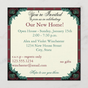 Paisley Open House/Housewarming Party Kaart