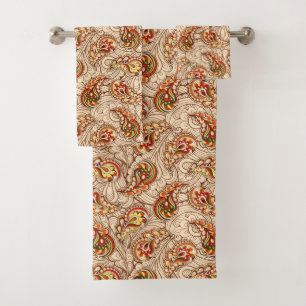 Paisley orange et beige