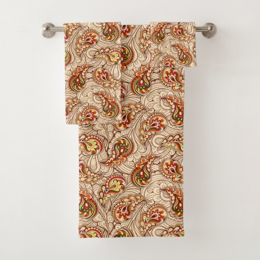 Paisley Orange Et Beige (En situation)