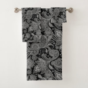 Paisley orange noir et blanc