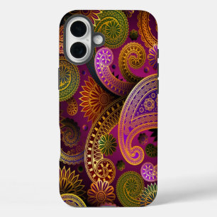Paisley Paars iPhone 16 Plus Hoesje