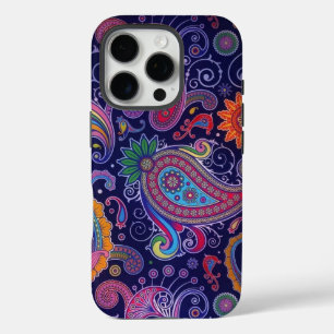 Paisley Paars Pink iPhone 16 Pro Hoesje