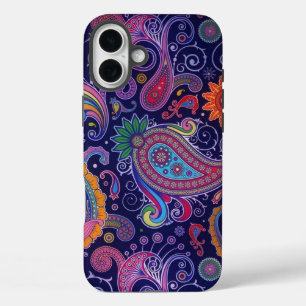 Paisley Paars Pink iPhone 16 Plus Hoesje