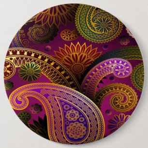 Paisley Paars Ronde Button 6,0 Cm