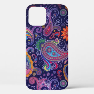 Paisley Paars roze iPhone 12 Hoesje