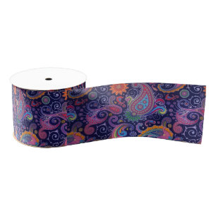 Paisley Paars roze Grosgrain Lint