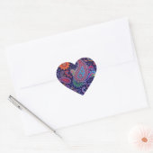 Paisley Paars roze Hart Sticker (Envelop)