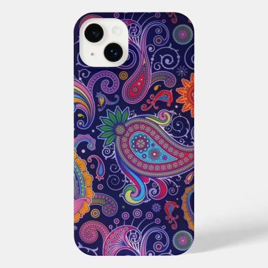 Paisley Paars roze iPhone Hoesje (Achterkant)