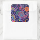 Paisley Paars roze Vierkante Sticker (Tas)