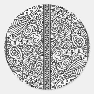 Paisley Passion - Black (Henna) Ronde Sticker
