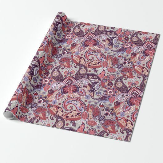 Paisley-patroon Cadeaupapier (Uitgerold)