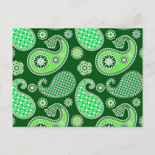 Paisley-patroon, Emerald en Jade Green Briefkaart