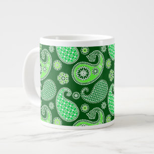 Paisley-patroon, Emerald en Jade Green Extra Grote Mok