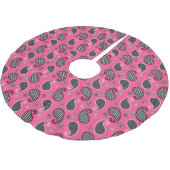 Paisley patroon, fuchsia roze, zwart-wit kerstboom rok (Gekanteld)