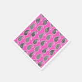 Paisley patroon, fuchsia roze, zwart-wit servetten (Hoek)