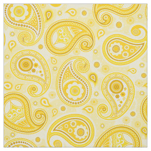 Paisley patroon gele kleur stof