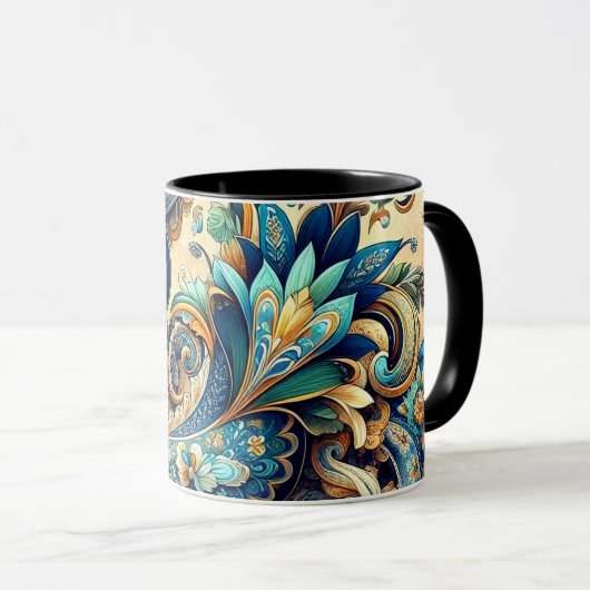 Paisley-patroon in blues mok (Voorkant rechts)