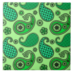 Paisley-patroon, jade- en muntgroen tegeltje