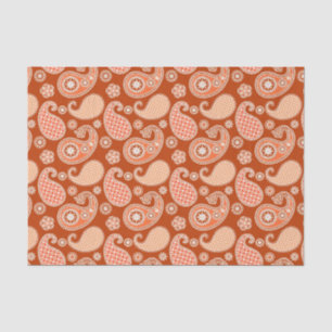 Paisley-patroon, Mandarijns-Oranje en wit Tissuepapier