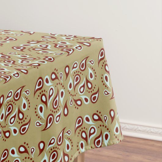 Paisley-patroon op bruin tafelkleed (Voorbeeld)