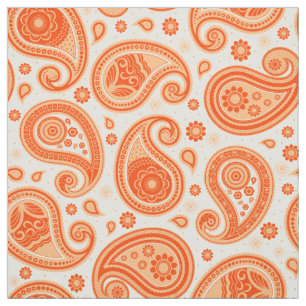 Paisley patroon oranje kleur stof