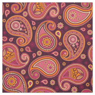 Paisley patroon rood roze en kastanjebruine kleur stof