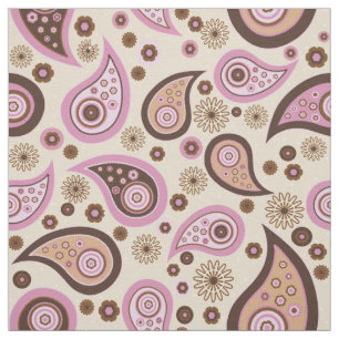 Paisley patroon roze bruin elegant stof