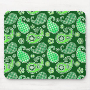 Paisley patroon, Smaragd en Jade Groen Muismat