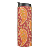 Paisley patroon. Turkse komkommer. Maroon-oranje c Thermosbeker (Geroteerd rechts)
