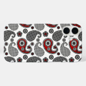 Paisley patroon, Zwart, Wit en Rood Case-Mate iPhone Case (Achterkant (horizontaal))