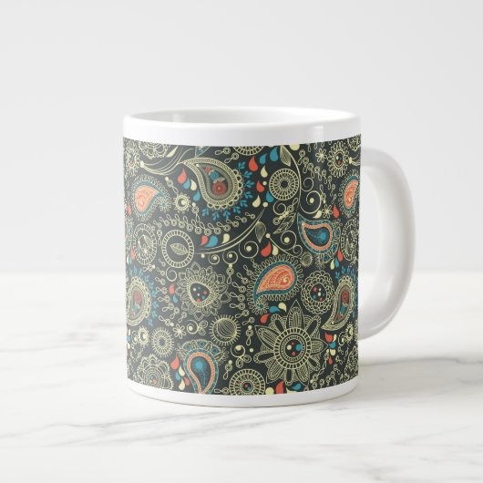 Paisley Pattern 3 Extra Grote Beker (Voorkant rechts)