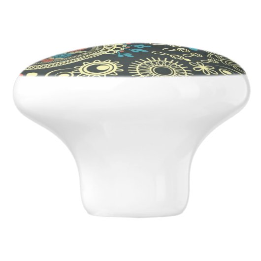 Paisley Pattern 3 Keramische Knop (Zijkant)