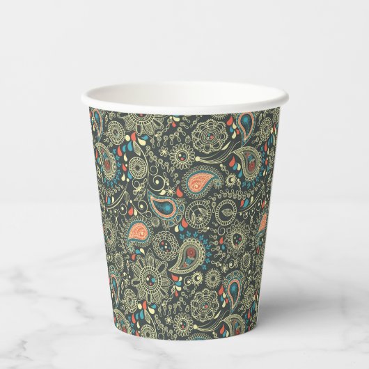 Paisley Pattern 3 Papieren Bekers (Achterkant)