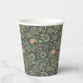 Paisley Pattern 3 Papieren Bekers (Voorkant)