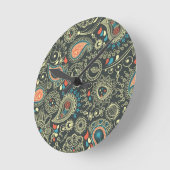 Paisley Pattern 3 Ronde Klok (Hoek)