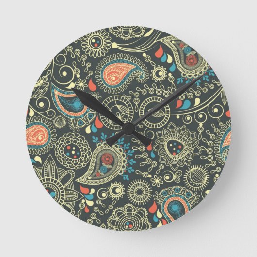 Paisley Pattern 3 Ronde Klok (Voorkant)