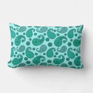 Paisley Pattern, Aqua en Turquoise Kussen