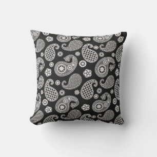 Paisley Pattern, Black and White Buitenkussen