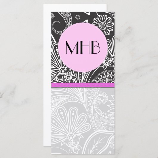 Paisley Pattern, Black and White, Monogram (Voorkant / Achterkant)