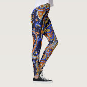 Paisley Pattern Blue Retro Leggings (Rechts)